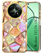 For Realme 12 | Realme 12X Back Cover Case( Dual Design Glitter Sparkle and Detachable Diamond Print Case | Soft and Flexible)