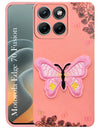 For Motorola Moto Edge 70 Fusion Back Cover Case (Soft Butterfly Embroidery | Women Teen Girls | Camera Protection| Matte Silicone)