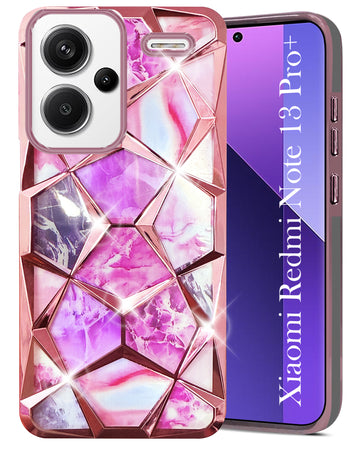 For Redmi Note 13 Pro Plus Back Cover Case ( Dual Design Glitter Sparkle and Detachable Diamond Print Case | Soft and Flexible)