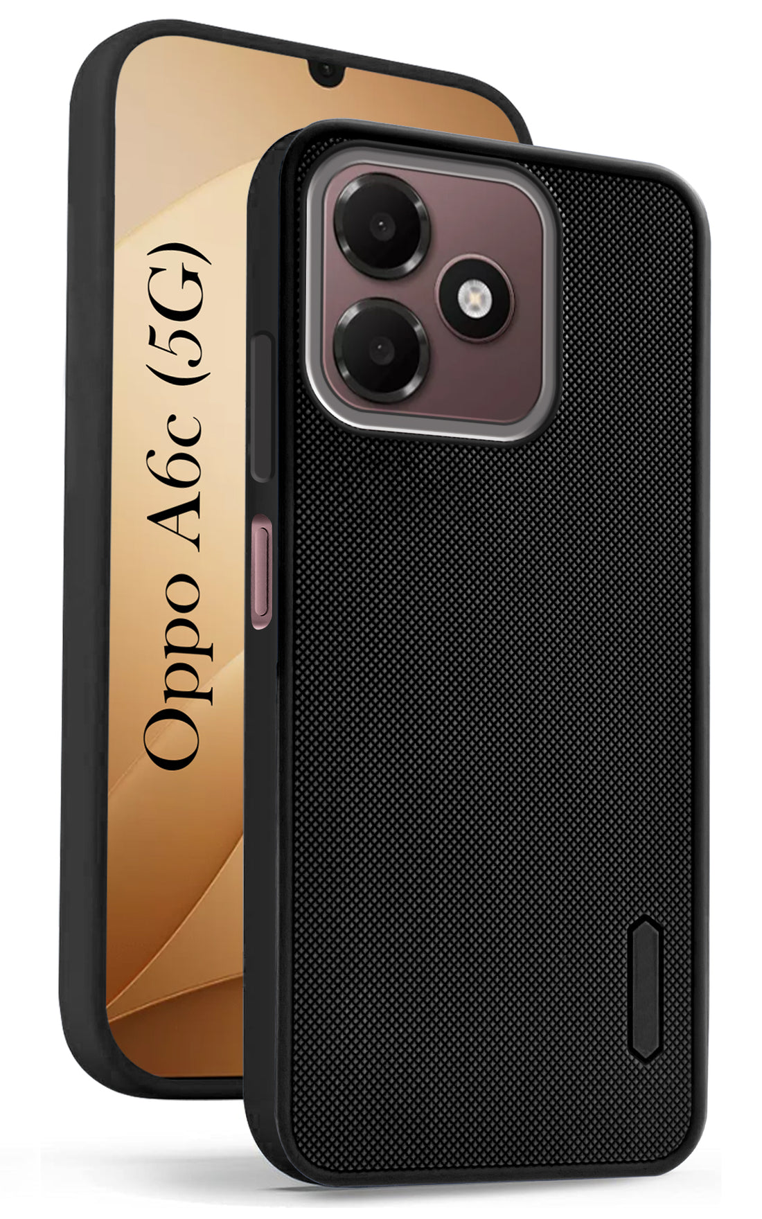 For Oppo A6c 4G Back Cover Case Rubberised (Textured Grip Design | Micro-Fiber Cloth Inside | Slim and Light Weight | Soft Touch and Feel)
