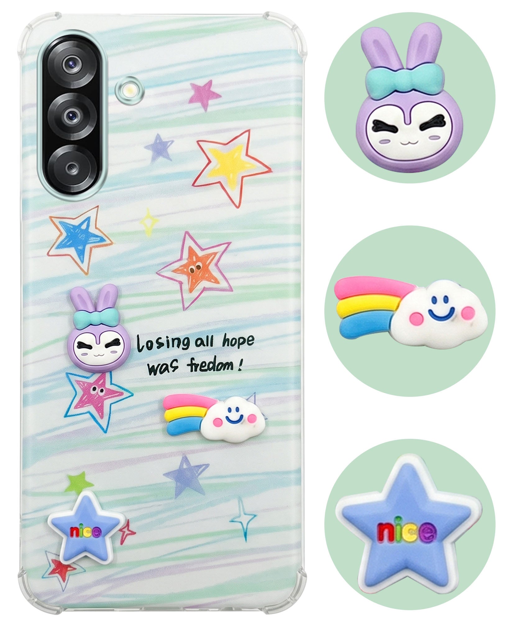 For Samsung Galaxy A26 5G Back Cover Case (3D Cute Cartoons | Hard Back Side Soft | Matte Premium Finish | HD Printing)