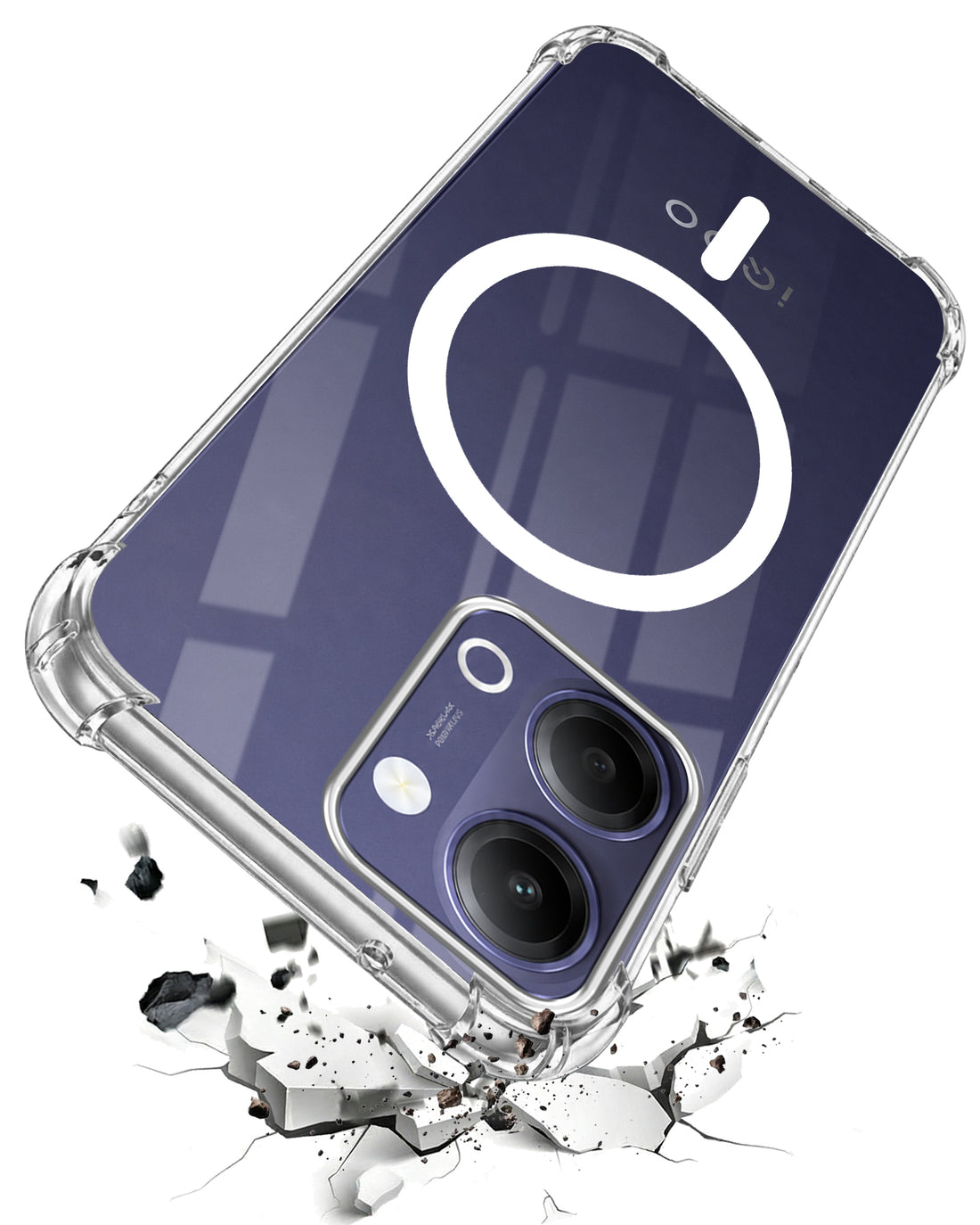 For Vivo iQOO Z11 Lite Back Cover Shockproof Crystal-Clear (Magsafe Wireless Support | Drop & Camera Protection | Hard Polycarbonate)