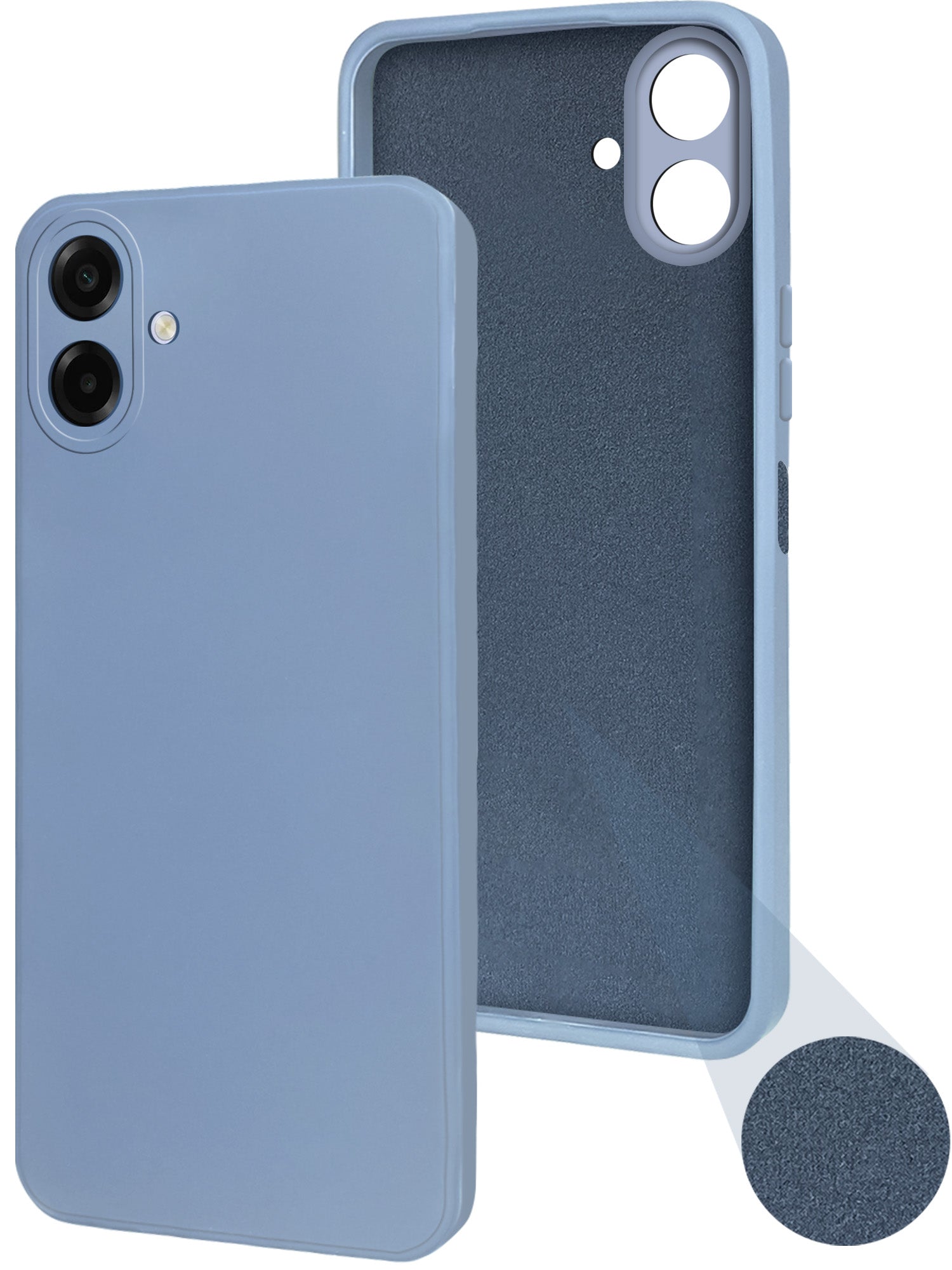 For Samsung Galaxy M17e Back Cover Case (Matte Finish Silicone with Inside Fiber cloth)