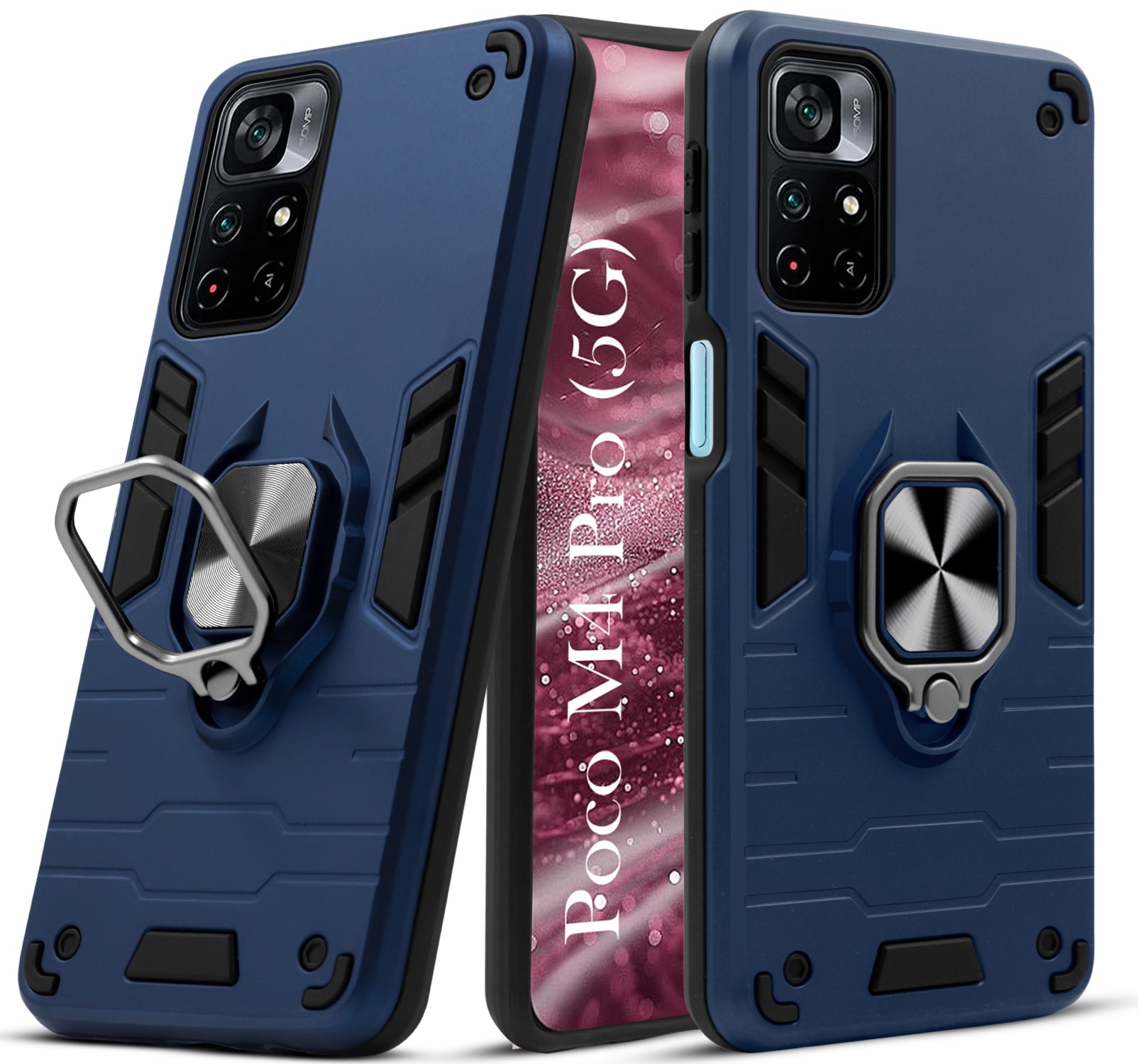For Poco M4 Pro 5G Back Cover Case (Shockproof Polycarbonate Dual Layer Hybrid Armor)