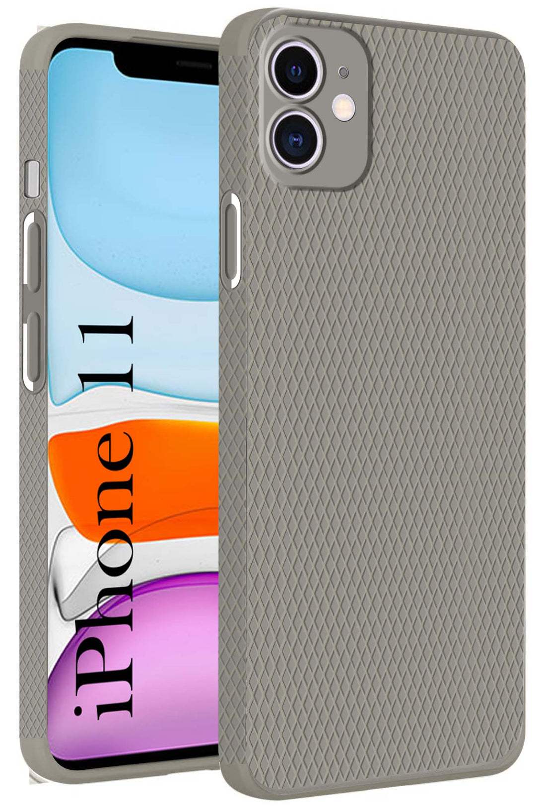 For Apple iPhone 11 Back Cover Case (Liquid Silicone | Side Grip | Camera Protection)