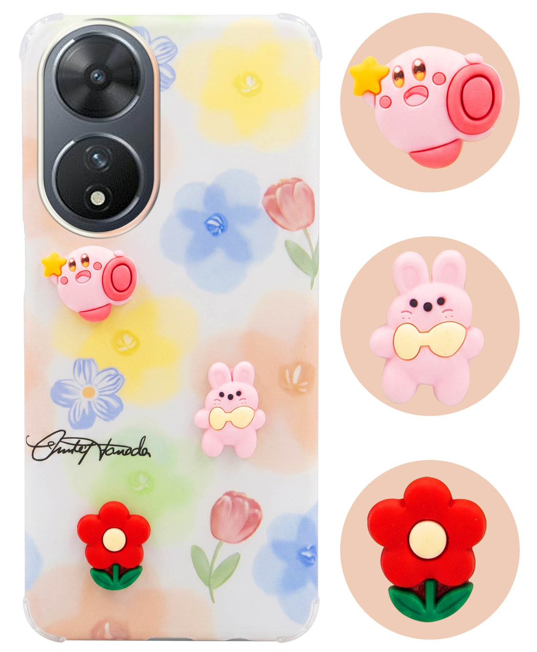For Vivo T2 Back Cover Case (3D Cute Cartoons | Hard Back Side Soft | Matte Premium Finish | HD Printing)