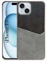 For Apple iPhone 15 Back Cover Case (Dual PU Leather Stitch | Professional Minimalist | Soft and Flexible)