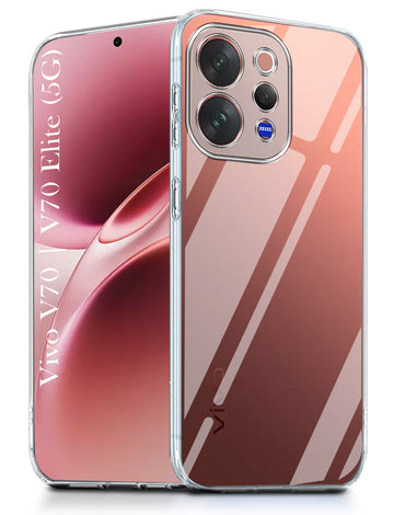 For Vivo V70 | Vivo V70 Elite 5G Back Cover Case Silicone (Clear Shockproof Case with Camera Protection | Soft and Flexible | Transparent)