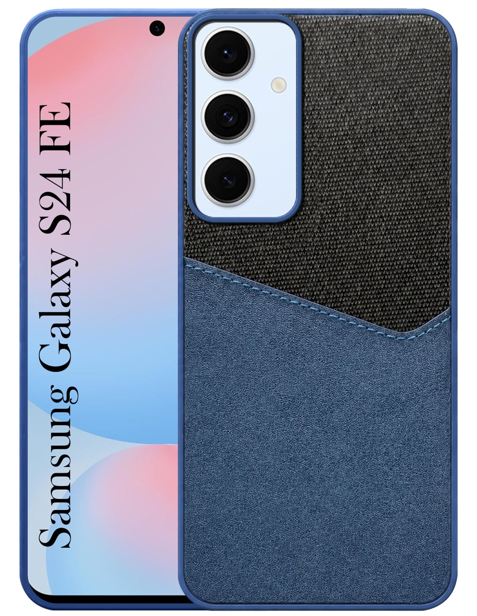 For Samsung Galaxy S24 FE Back Cover Case (Dual PU Leather Stitch | Professional Minimalist | Soft and Flexible)