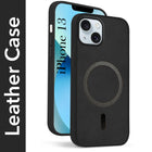 For Apple iPhone 13 Back Cover Case (Sleek Leather Finish | MagSafe Compatible Wireless Charging | Camera Bump Protection)