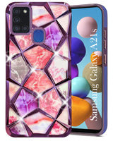 For Samsung Galaxy A21s Back Cover Case (Dual Design Glitter Sparkle and Detachable Diamond Print Case | Soft and Flexible)