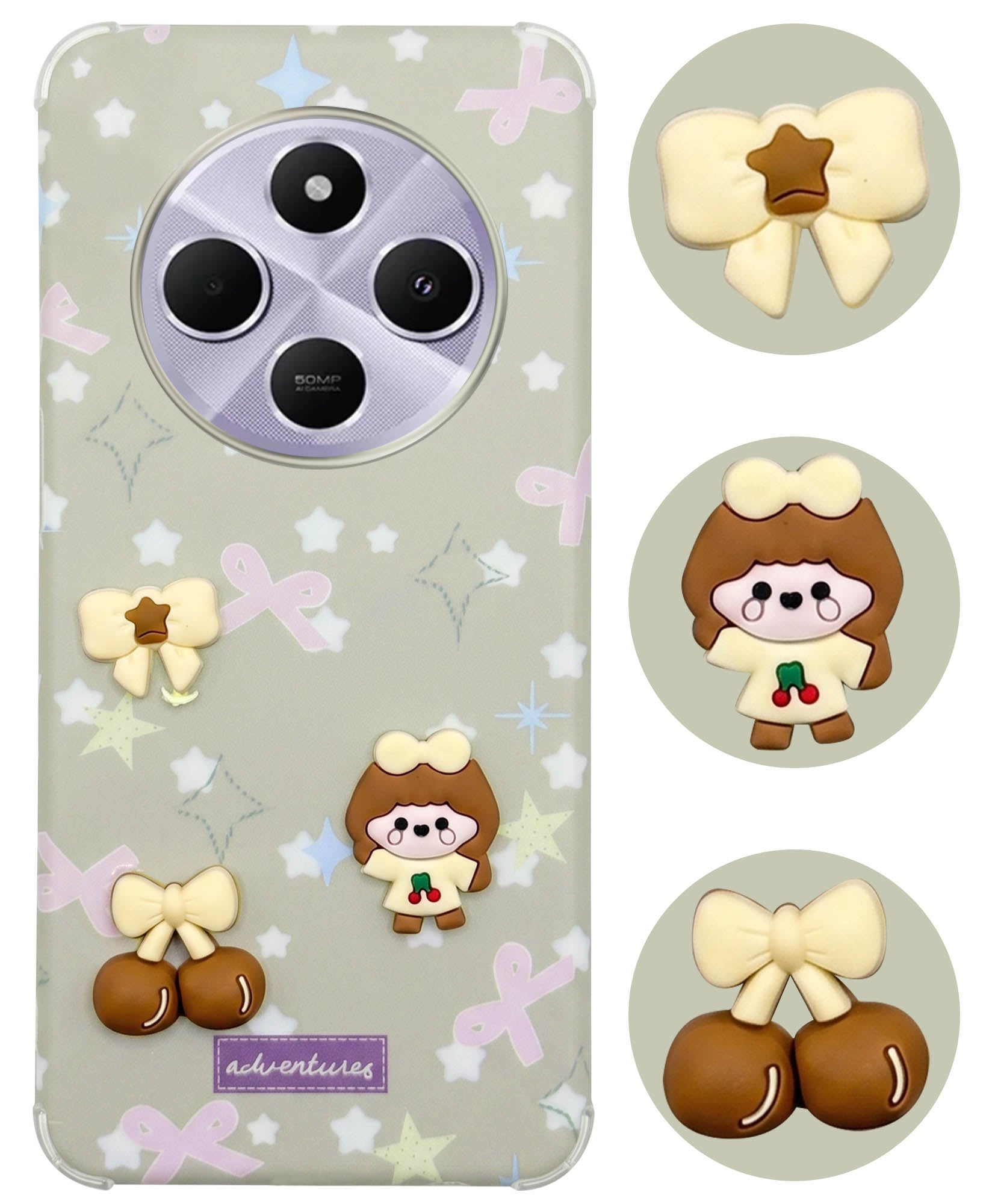 For Redmi A4 5G | Xiaomi Redmi 14C Back Cover Case (3D Cute Cartoons | Hard Back Side Soft | Matte Premium Finish | HD Printing)