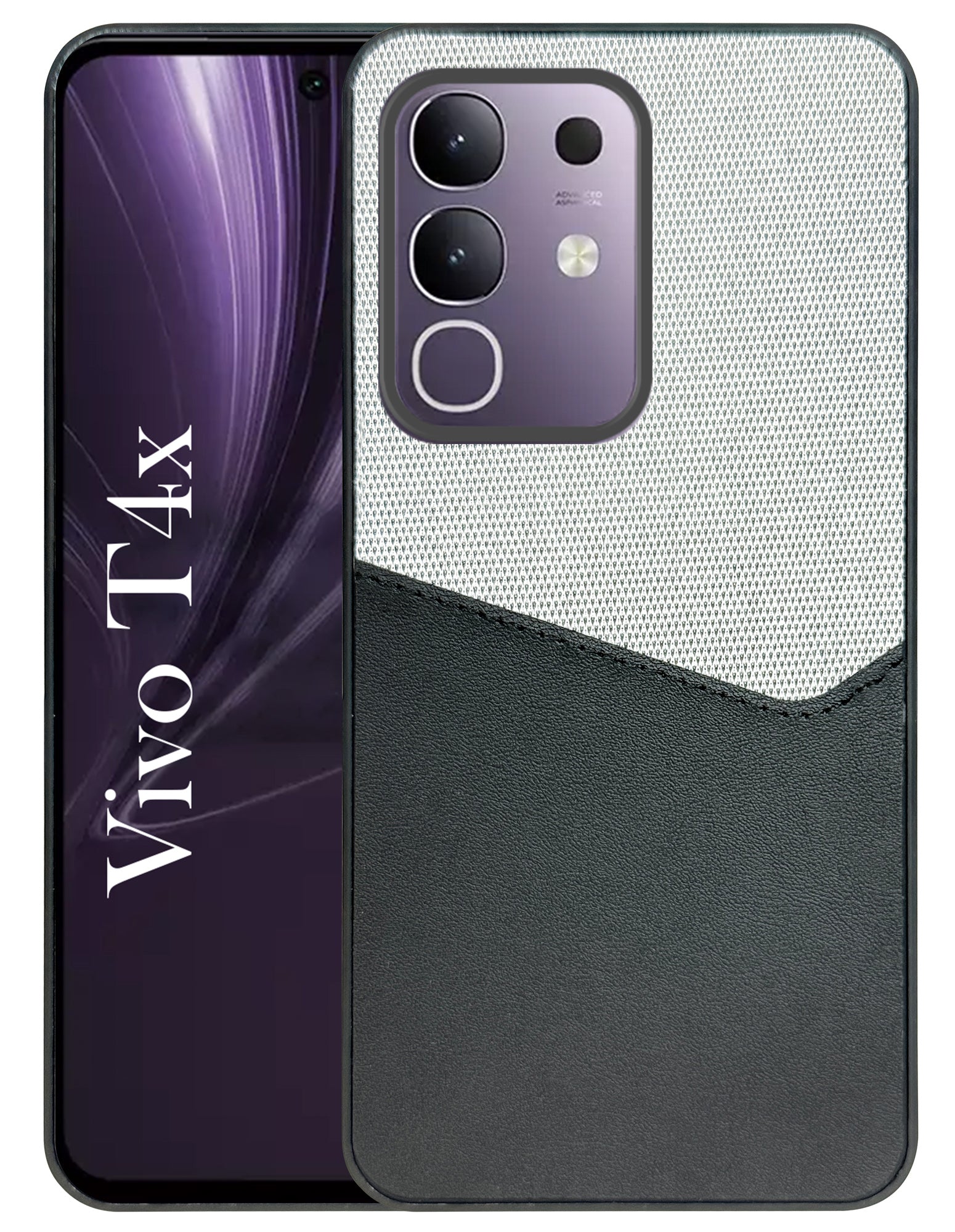 For Vivo T4x Back Cover Case(Dual PU Leather Stitch | Professional Minimalist | Soft and Flexible)