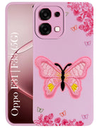 For Oppo F31 5G | Oppo F33 5G Back Cover Case (Soft Butterfly Embroidery | Women Teen Girls | Camera Protection| Matte Silicone)