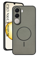 For Realme C100X Back Cover Case PU Leather (Texture Grip Design | Professional Minimalist | Camera Protection | Soft and Flexible)
