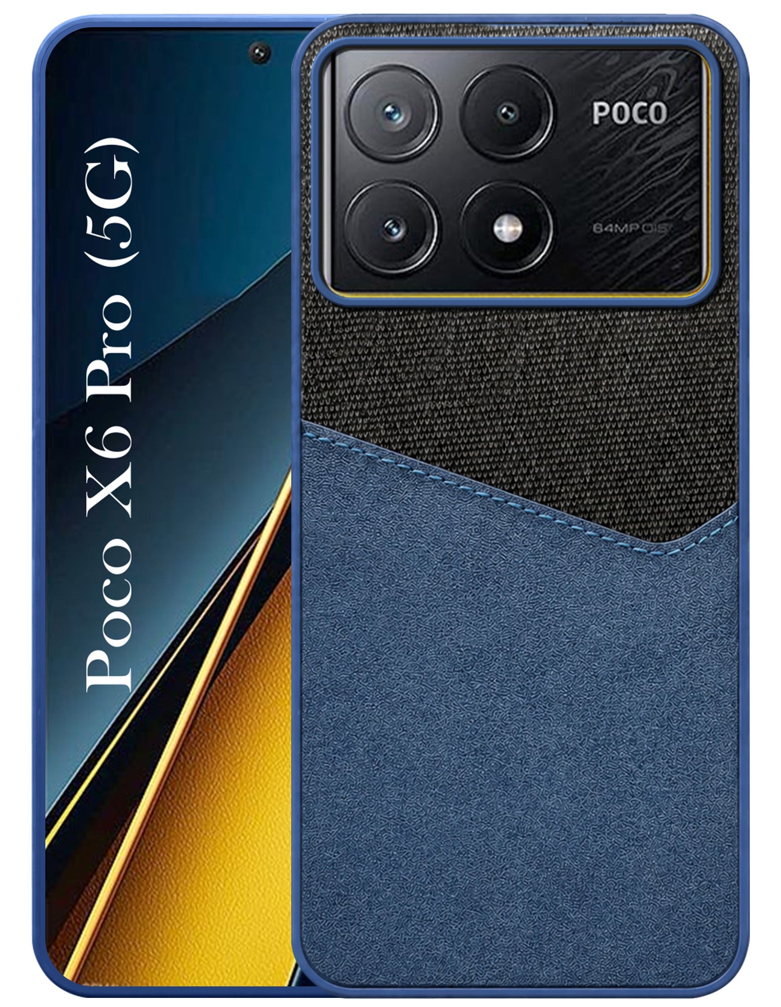 For Poco X6 Pro 5G Back Cover Case (Dual PU Leather Stitch | Professional Minimalist | Soft and Flexible)