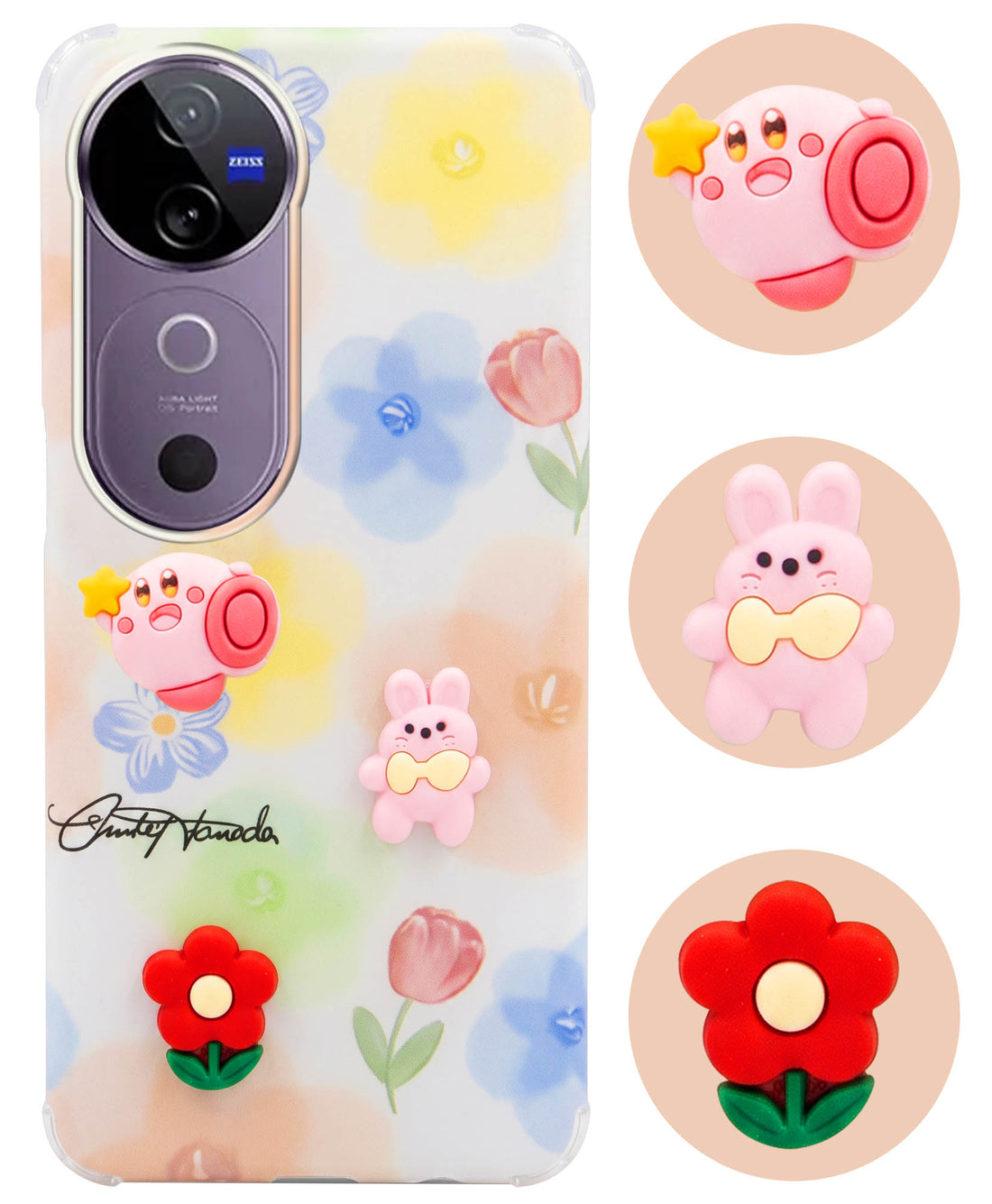 For Vivo V40 | Vivo V40 Pro 5G Back Cover Case (3D Cute Cartoons | Hard Back Side Soft | Matte Premium Finish | HD Printing)