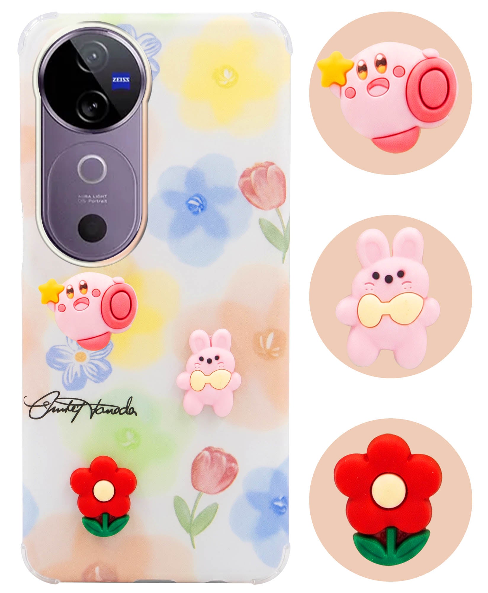 For Vivo V40 | Vivo V40 Pro 5G Back Cover Case (3D Cute Cartoons | Hard Back Side Soft | Matte Premium Finish | HD Printing)