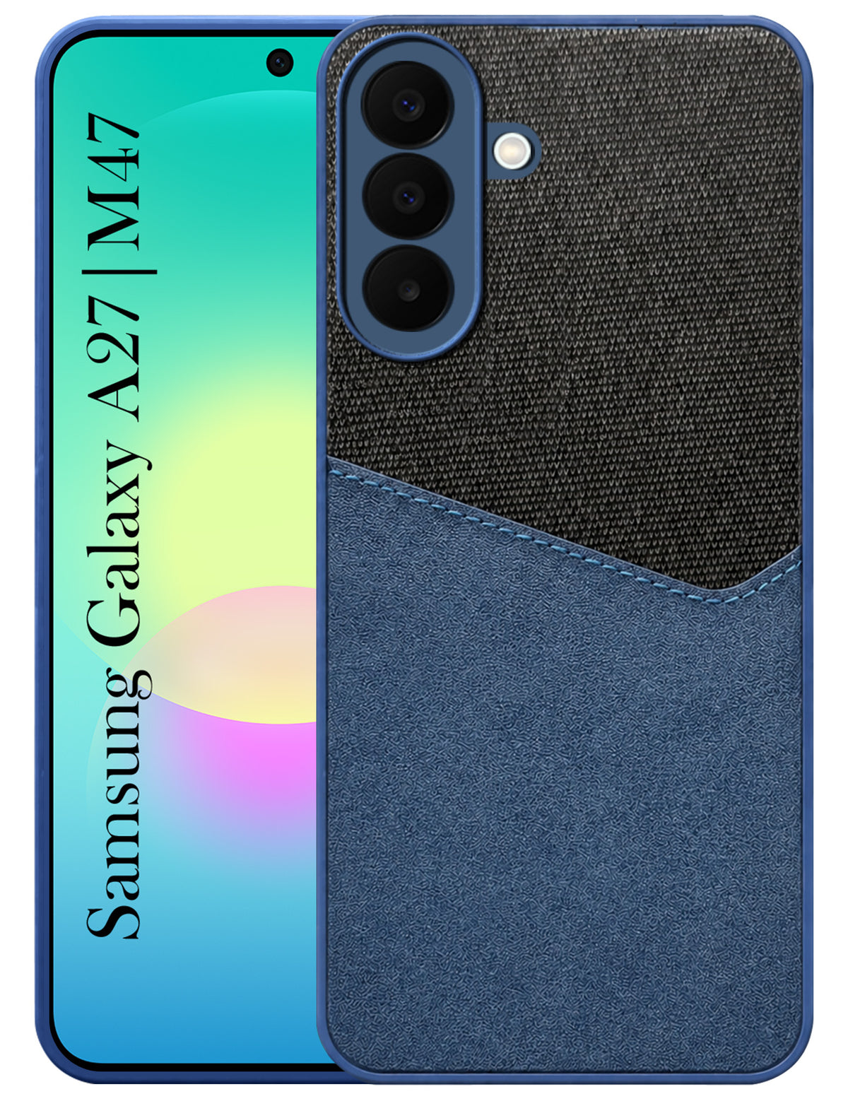 For Samsung Galaxy A27 5G | Samsung M47 5G Back Cover Case (Dual PU Leather Stitch | Professional Minimalist | Soft and Flexible)