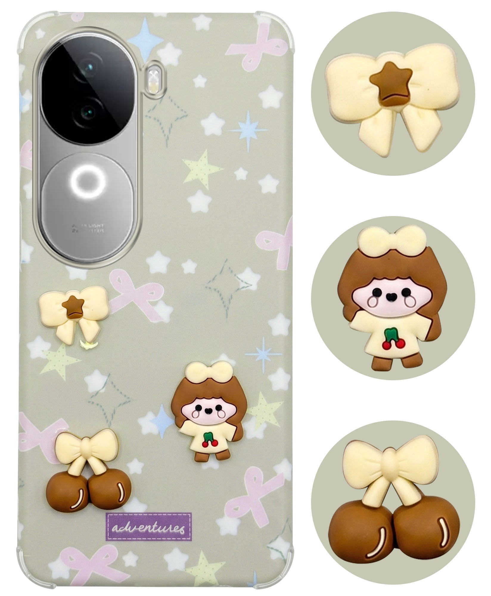 For Vivo iQOO Z9s Back Cover Case (3D Cute Cartoons | Hard Back Side Soft | Matte Premium Finish | HD Printing)