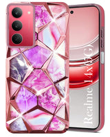 For Realme 14X Back Cover Case Girls (Dual Design Glitter Sparkle and Detachable Diamond Print Case | Soft and Flexible)