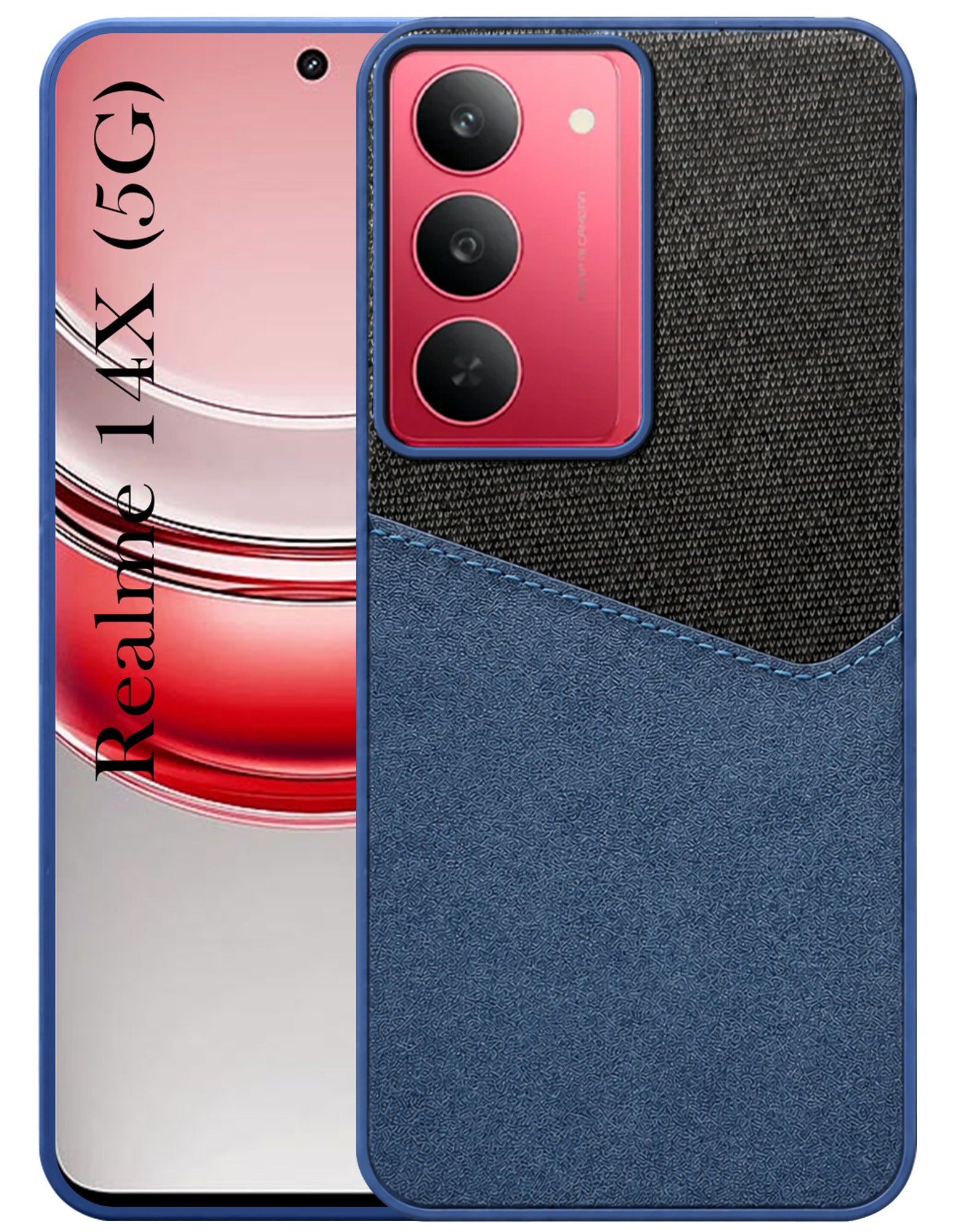 For Realme 14X Back Cover Case (Dual PU Leather Stitch | Professional Minimalist | Soft and Flexible)