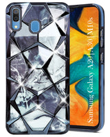For Samsung Galaxy A20 | Galaxy A30 | Galaxy M10s Back Cover Case ( Dual Design Glitter Sparkle and Detachable Diamond Print Case | Soft and Flexible)