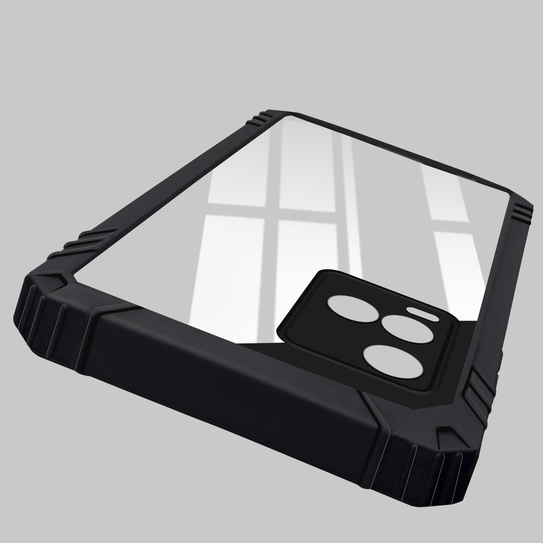 For Vivo Y33s Back Cover Case (Ultimate Shockproof Bumpers | Anti Yellow | Rugged Armor | Hybrid PC | Black )