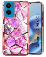 For  Motorola Moto G96 Back Cover Case Compatible With ( Dual Design Glitter Sparkle and Detachable Diamond Print Case | Soft and Flexible)