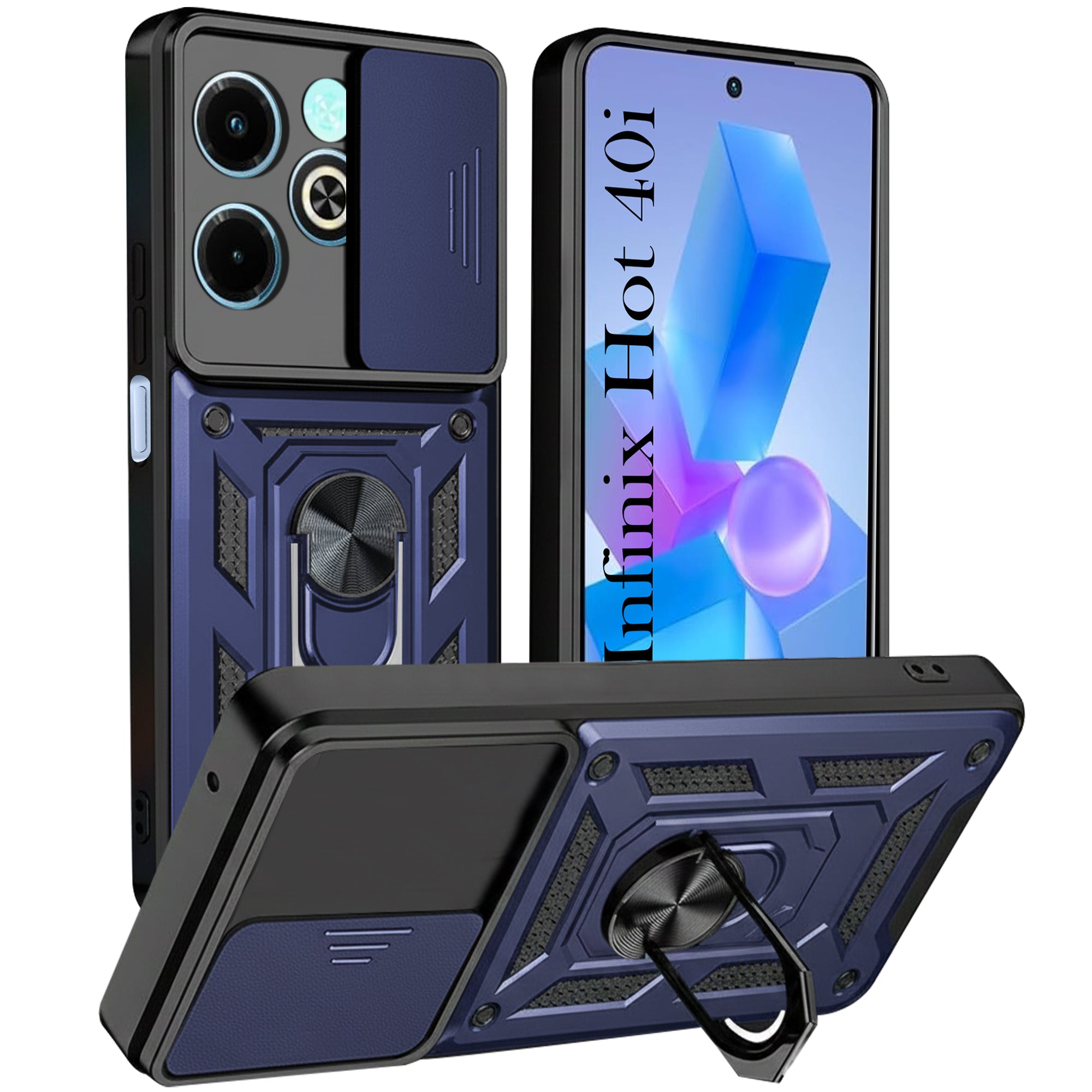 For Infinix Hot 40i Back Cover Case (Hybrid Dual Armor Polycarbonate)