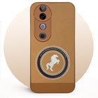 For Vivo V40 | Vivo V40 Pro 5G Back Cover Case PU Leather Finish (Professional Minimalist Texture | MagSafe Compatile | Camera Protection | Sleek Sober Formal)