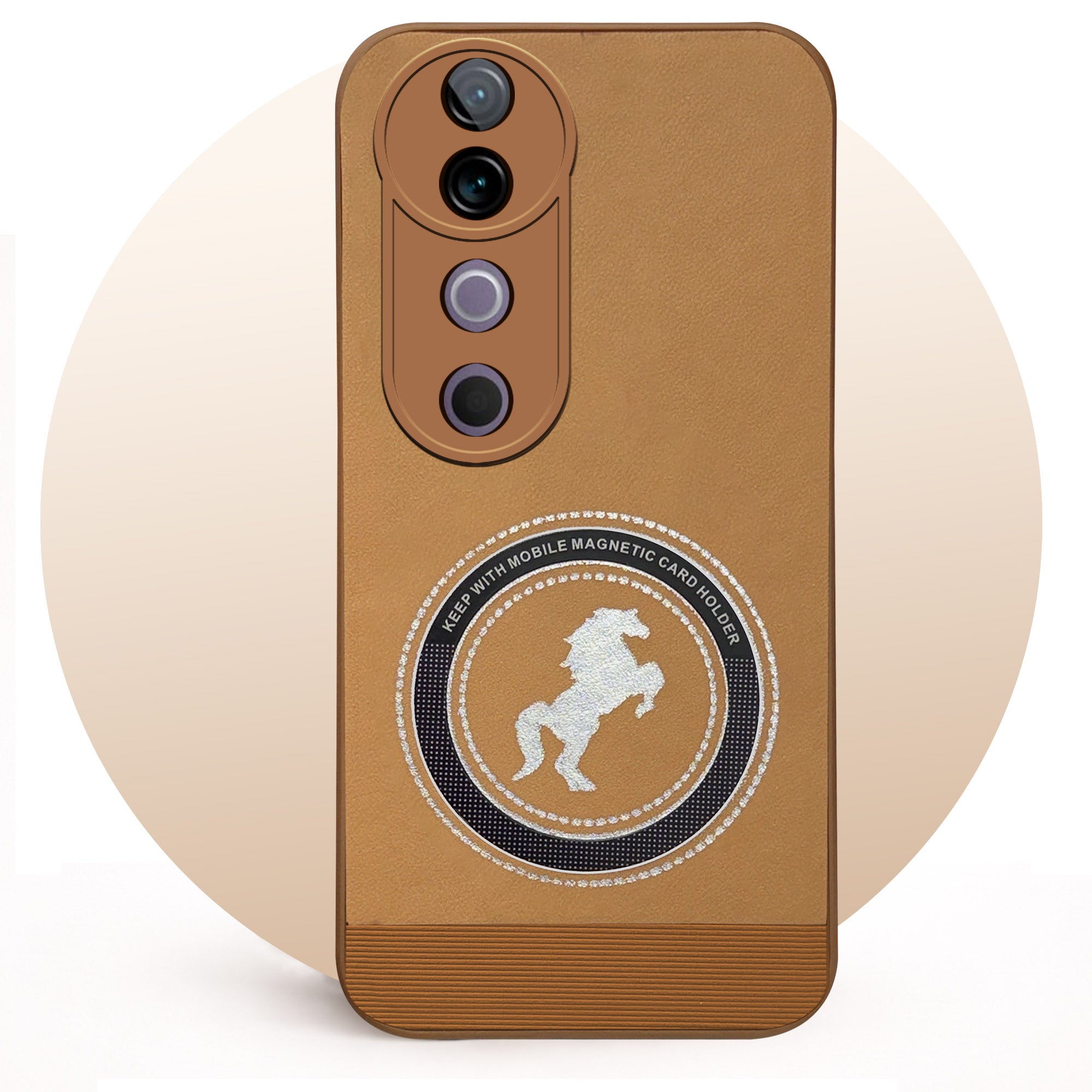 For Vivo V40 | Vivo V40 Pro 5G Back Cover Case PU Leather Finish (Professional Minimalist Texture | MagSafe Compatile | Camera Protection | Sleek Sober Formal)