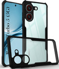 For Redmi Turbo 5 Back Cover Case Hybrid (Shockproof with Polycarbonate Clear Panel | Professional Black)