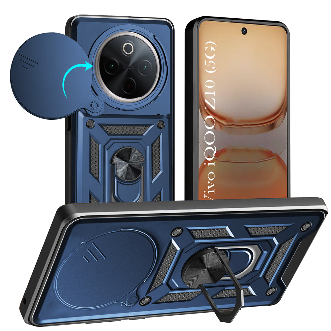 For Vivo iQOO Z10 Back Cover Case (Hybrid Dual Armor Polycarbonate)