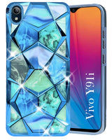 For Vivo Y91i Back Cover Case (Dual Design Glitter Sparkle and Detachable Diamond Print Case | Soft and Flexible)