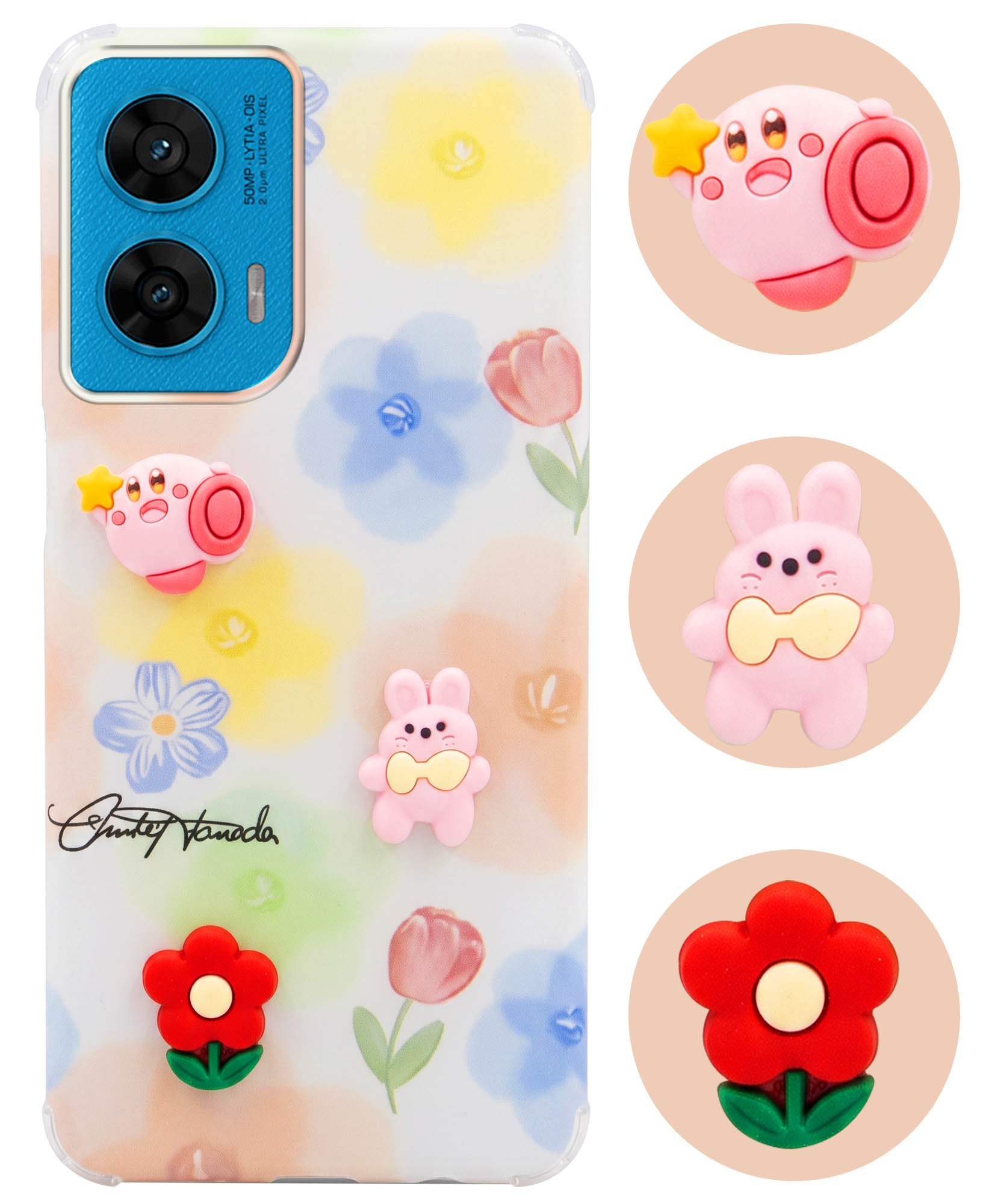 For Motorola Moto G96 Back Cover Case (3D Cute Cartoons | Hard Back Side Soft | Matte Premium Finish | HD Printing)