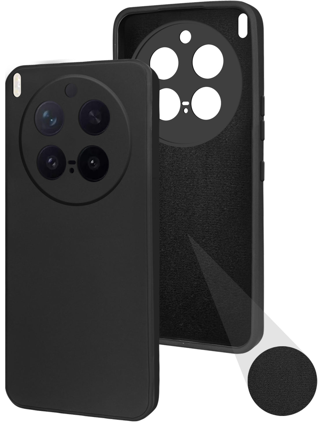 For Vivo X300 Pro Back Cover Case (Matte Finish Silicone with Inside Fiber cloth)