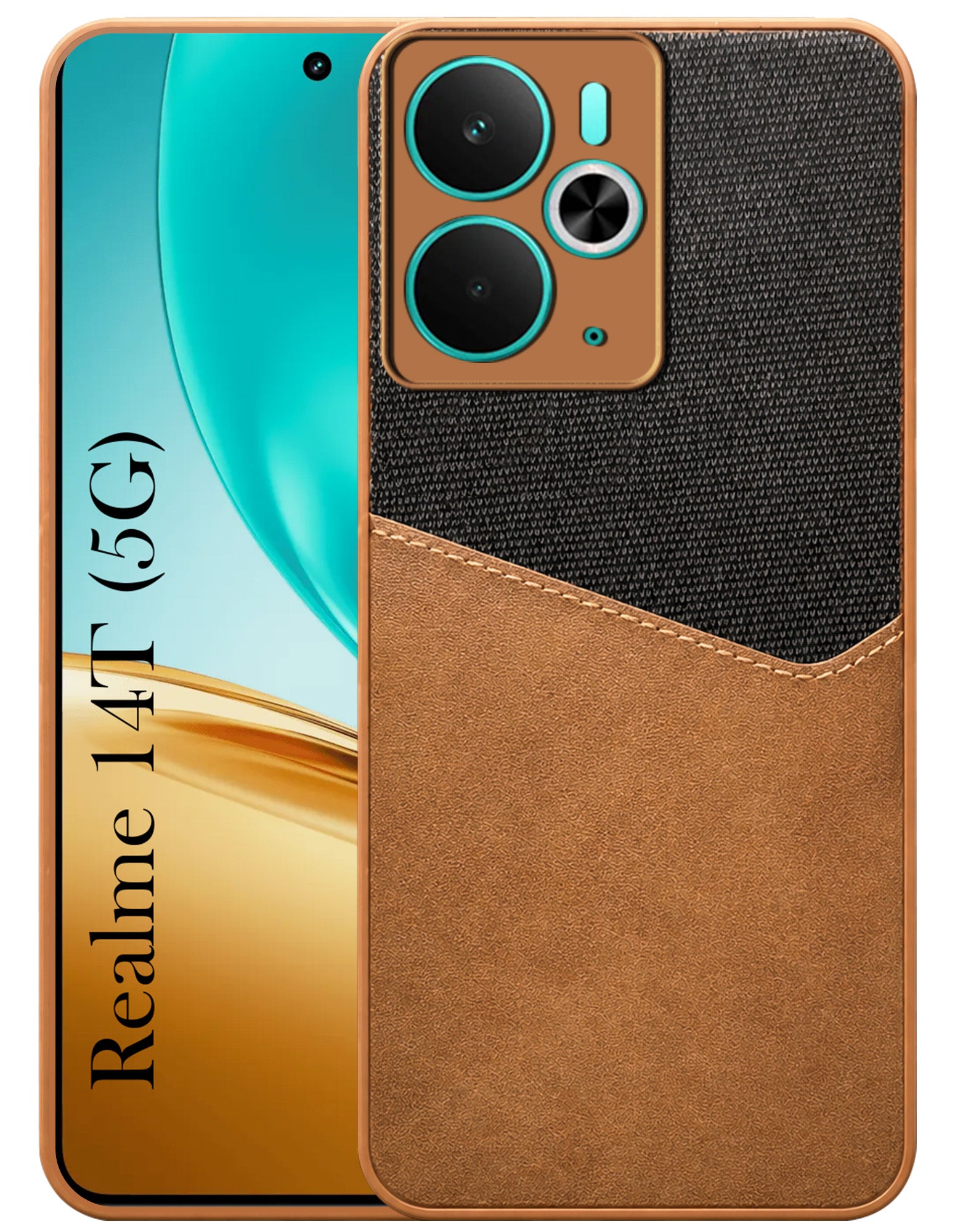 For Realme 14T Back Cover Case  (Dual PU Leather Stitch | Professional Minimalist | Soft and Flexible)