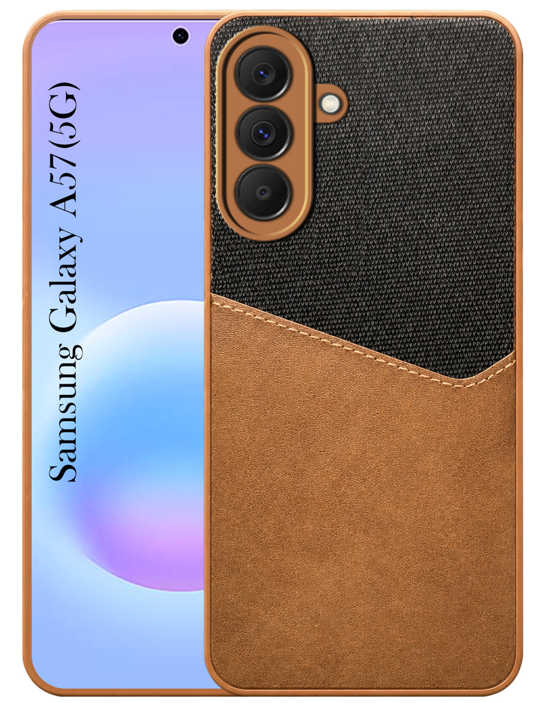For Samsung Galaxy A57 5G Back Cover Case (Dual PU Leather Stitch | Professional Minimalist | Soft and Flexible)