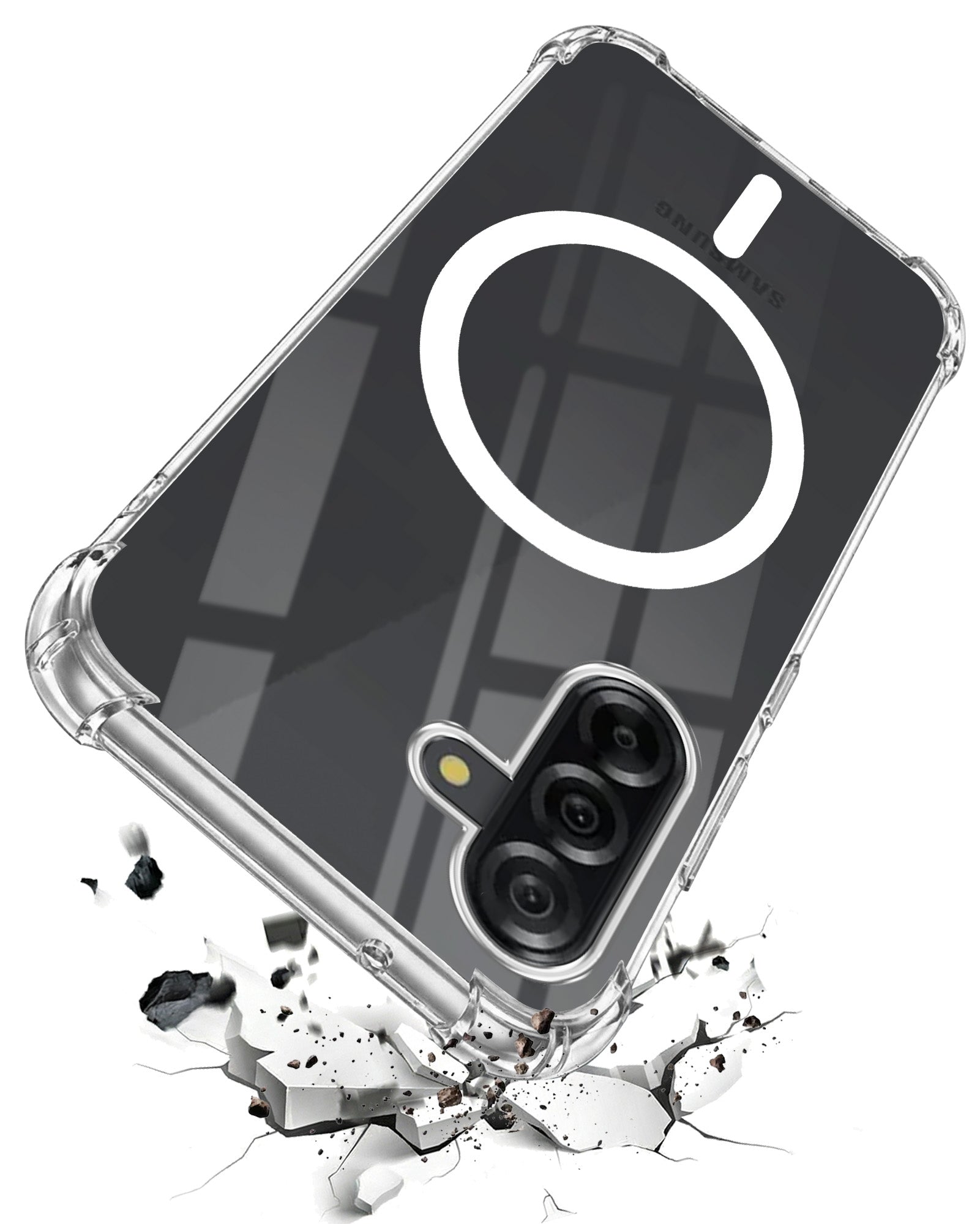 For Samsung Galaxy A36 5G Back Cover Shockproof Crystal-Clear (Magsafe Wireless Support | Drop & Camera Protection | Hard Polycarbonate)