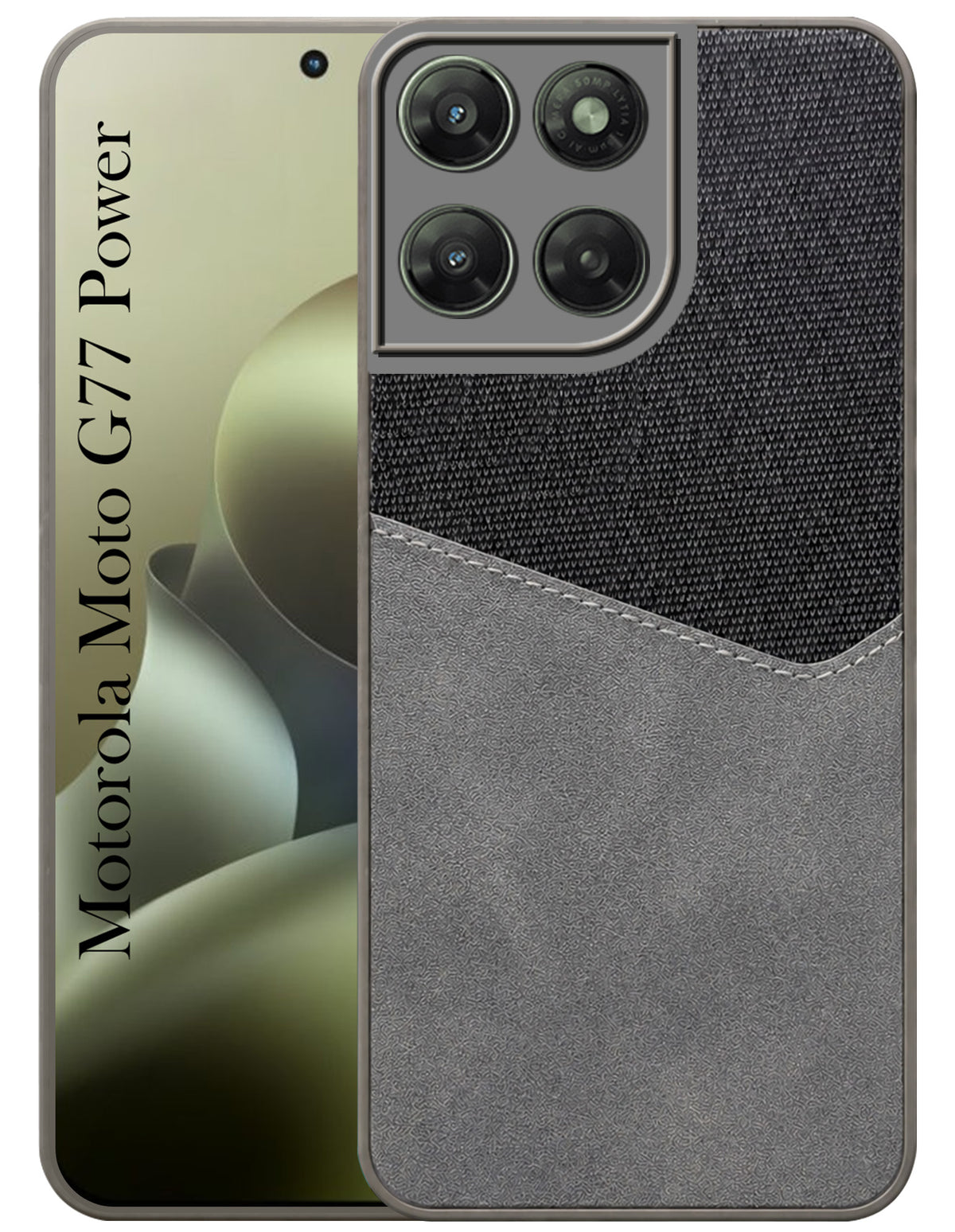 For Motorola Moto G77 Power Back Cover Case (Dual PU Leather Stitch | Professional Minimalist | Soft and Flexible)