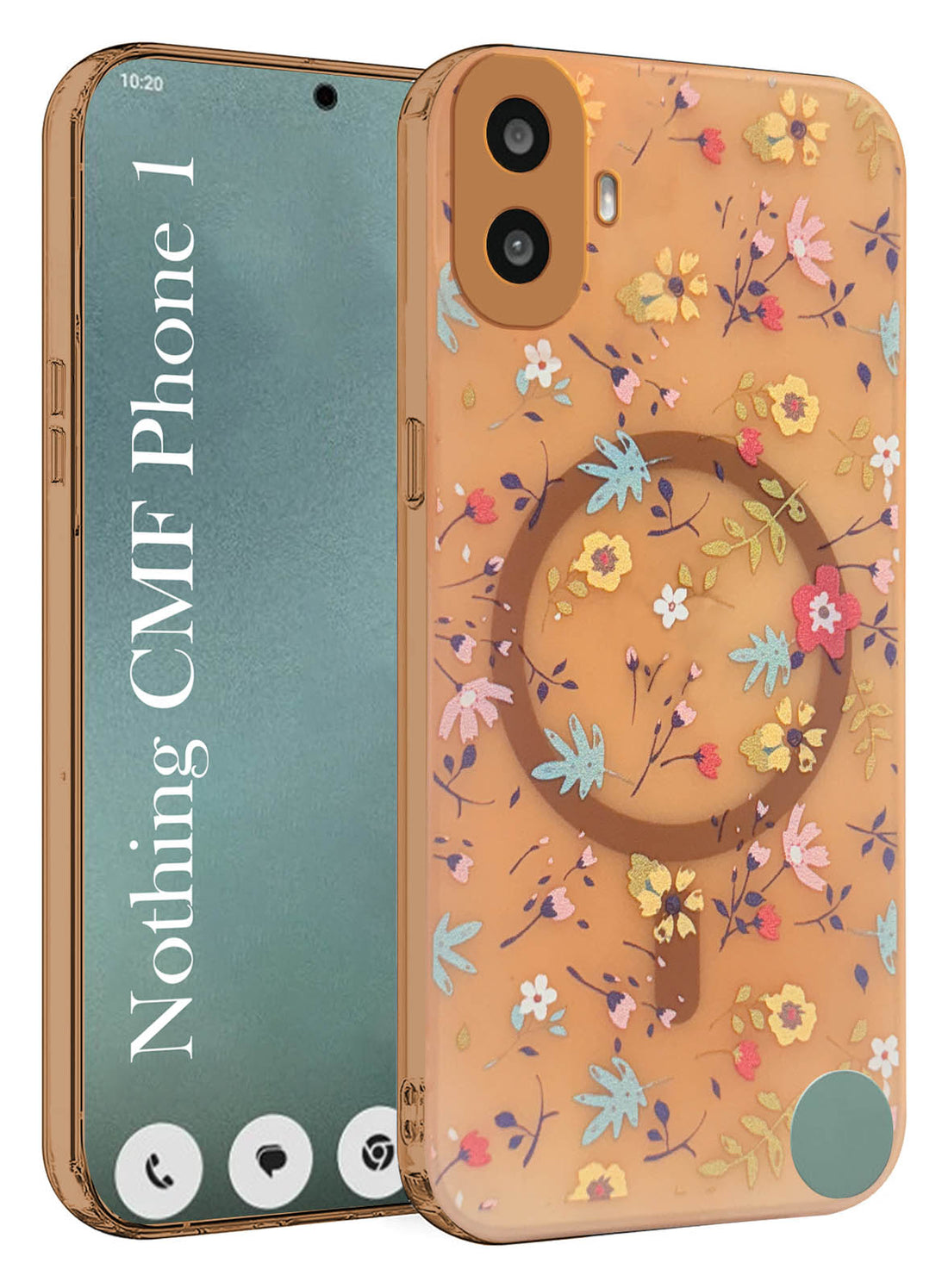 For Nothing CMF Phone 1 Back Cover Case (Cute Floral Design | Flower Print for Girls | MagSafe Compatible Wireless Charging)