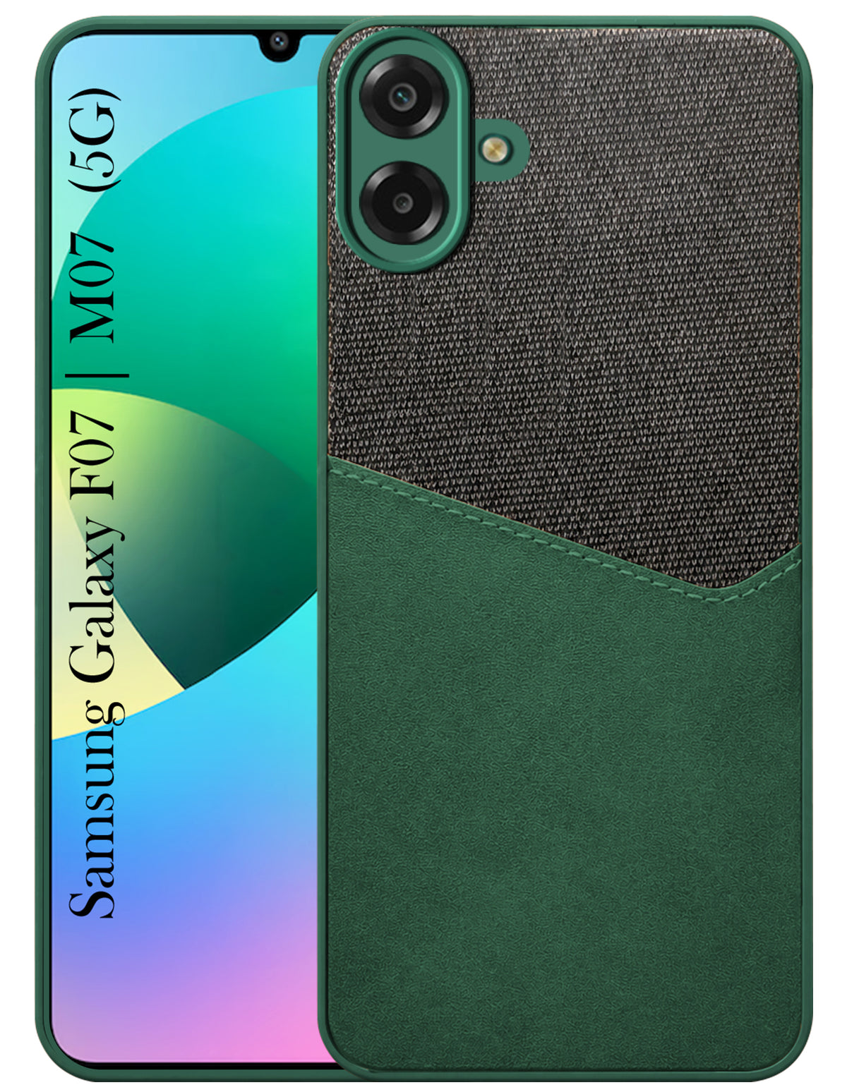 For Samsung Galaxy M07 | Samsung Galaxy F07 Back Cover Case (Dual PU Leather Stitch | Professional Minimalist | Soft and Flexible)