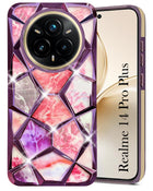 For Realme 14 Pro Plus 5G Back Cover Case ( Dual Design Glitter Sparkle and Detachable Diamond Print Case | Soft and Flexible)