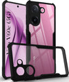 For Vivo V60e Back Cover Case Hybrid (Shockproof with Polycarbonate Clear Panel | Professional Black)