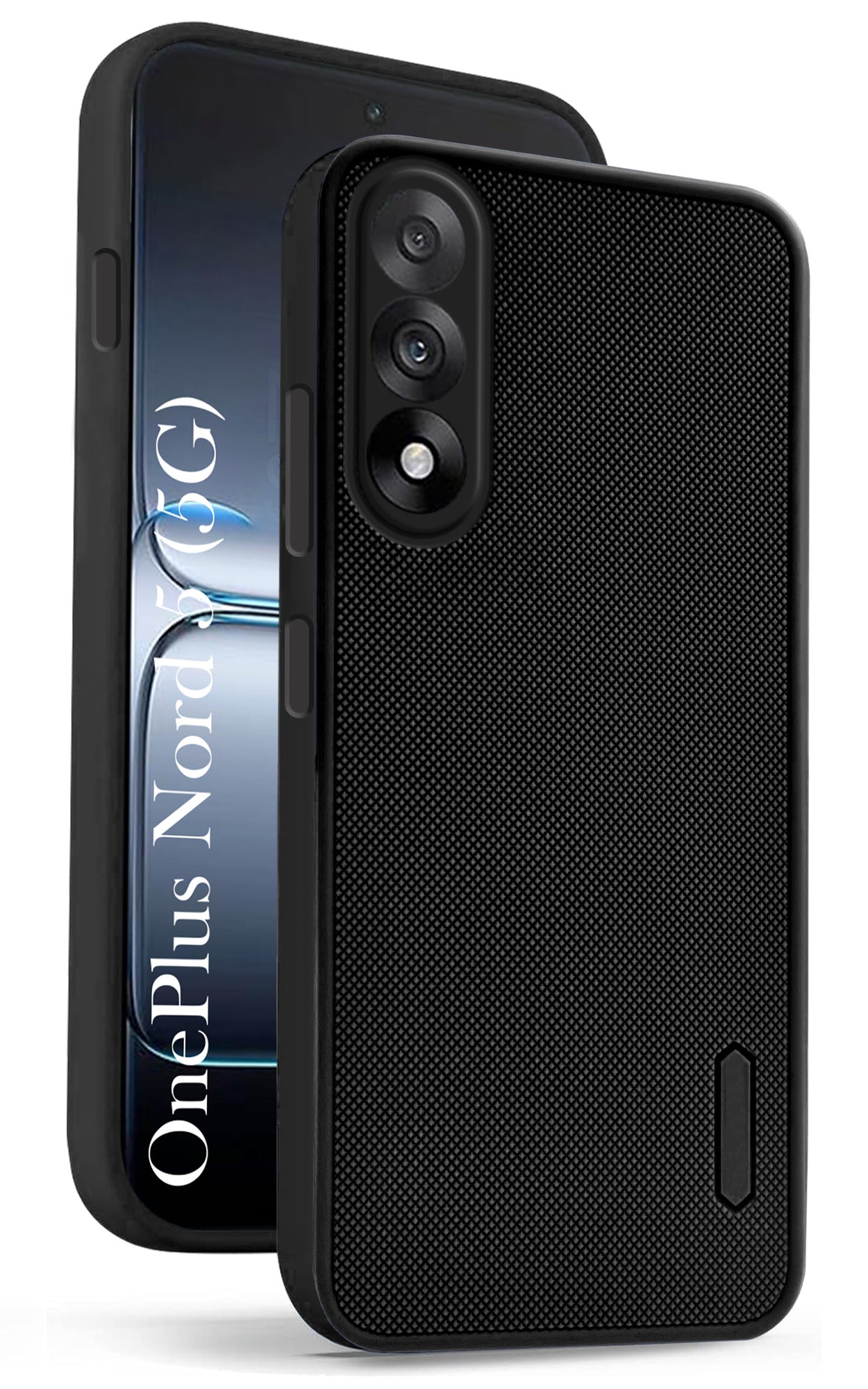 For Oneplus Nord 5 Back Cover Case (Textured Grip Design | Micro-Fiber Cloth Inside | Slim and Light Weight | Soft Touch and Feel | Black)