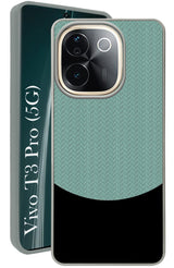 For Vivo T3 Pro Back Cover Case (Elegant PU Leather Finish | Premium Minimalist Professional | Camera Protection Bump)