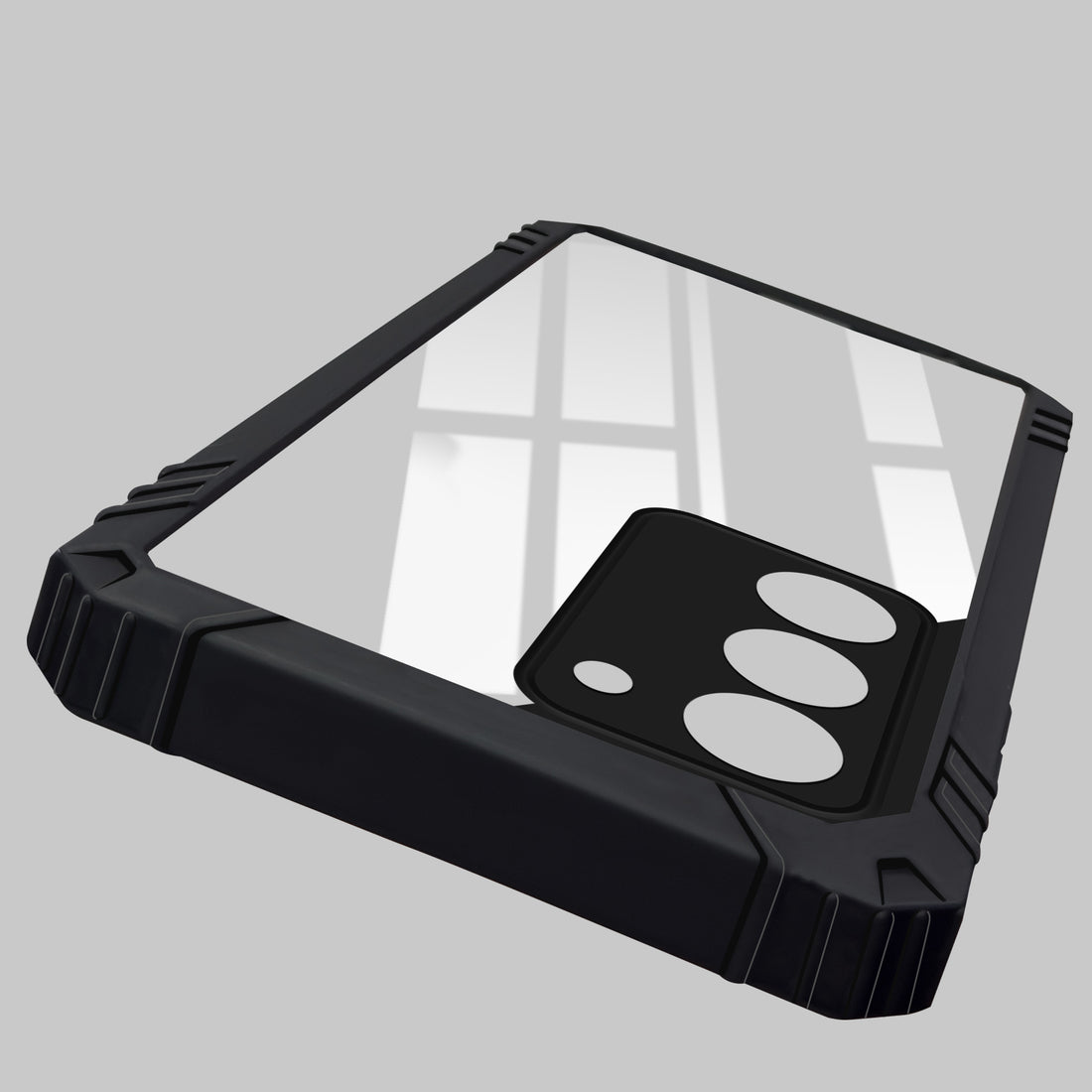 For Realme P3x Back Cover Case (Ultimate Shockproof Bumpers | Anti Yellow | Rugged Armor | Hybrid PC | Black )