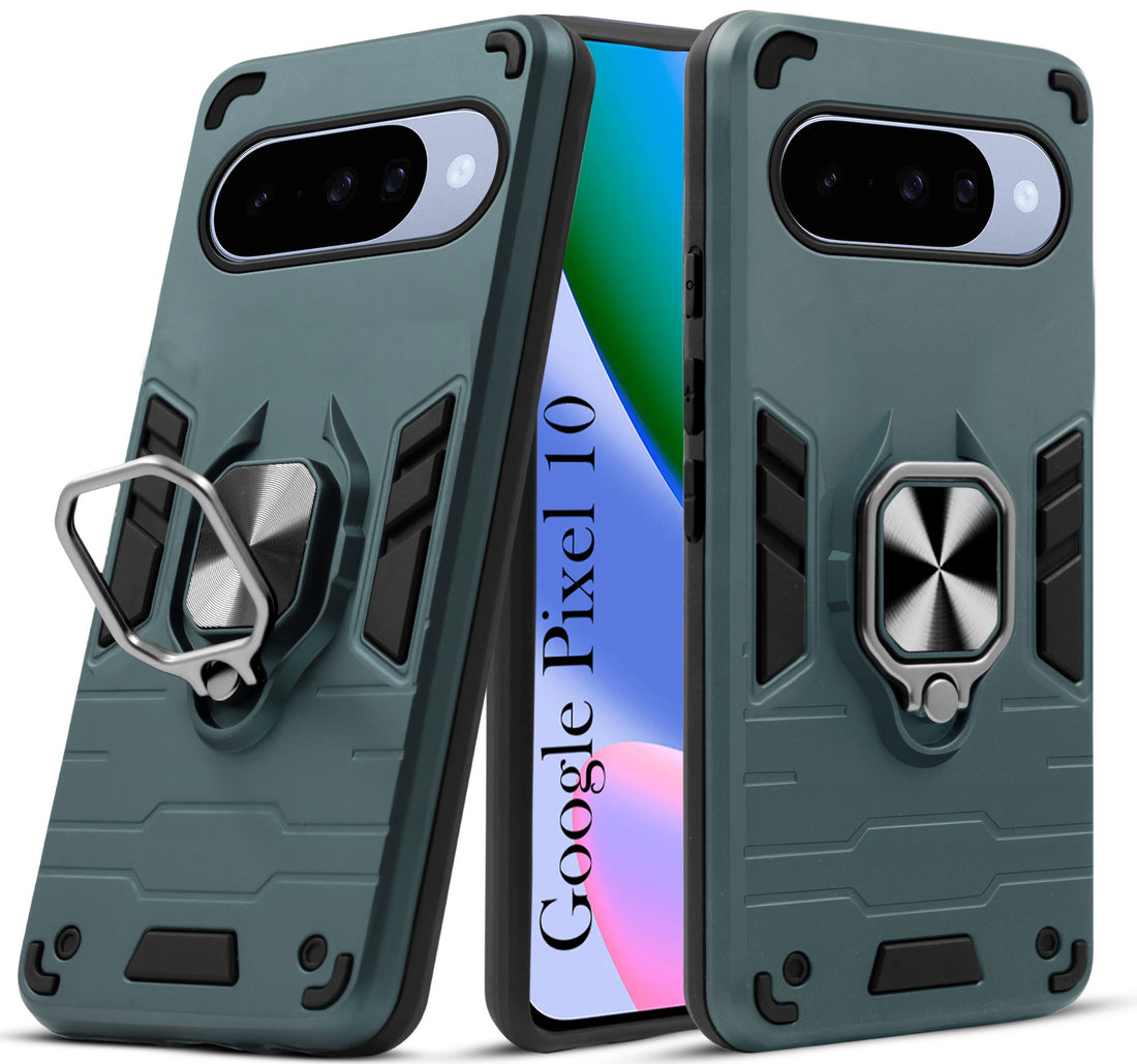 For Google Pixel 10 Back Cover Case (Shockproof Dual Layer Polycarbonate |Ring Holder Kickstand)