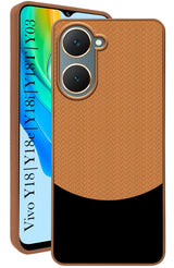 For Vivo Y18 | Y18e | Y03 | Y18i | Y18t Back Cover Case (Elegant PU Leather Finish | Premium Minimalist Professional | Camera Protection Bump)